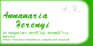 annamaria herenyi business card